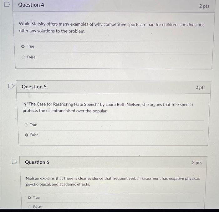 True False D Question 10 2 pts Another problem Solove identifies is