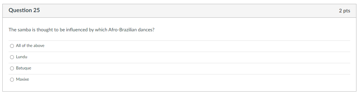 19 2 pts This artist, Celia Cruz, was called the "Queen of