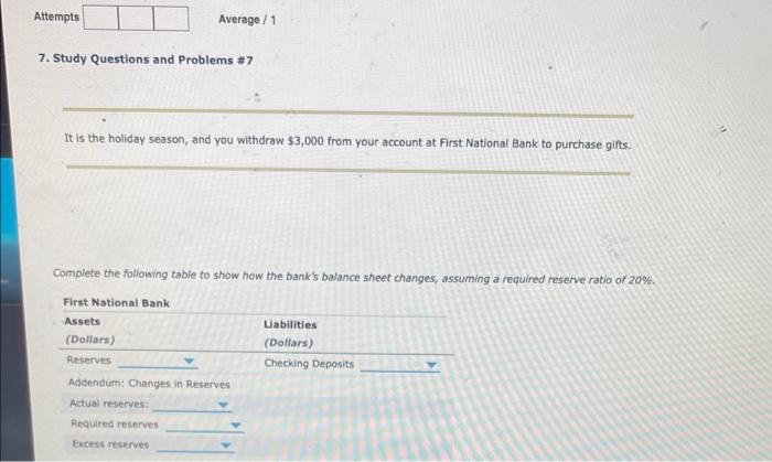 R5 Attempts Average / 1 7. Study Questions and Problems #7