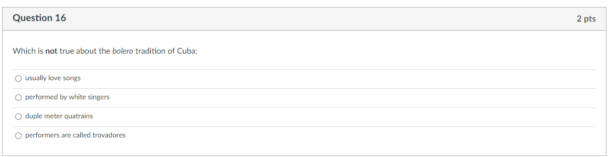 and O Argentina Portugal O Paraguay O BoliviaQuestion 22 2 pts Which