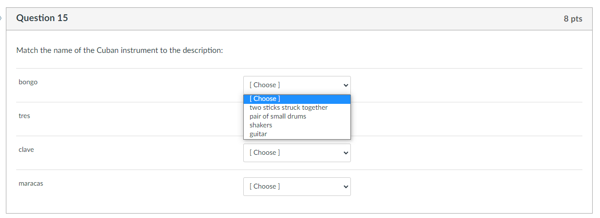 shakers guitar clave [ Choose ] maracas [ Choose ]