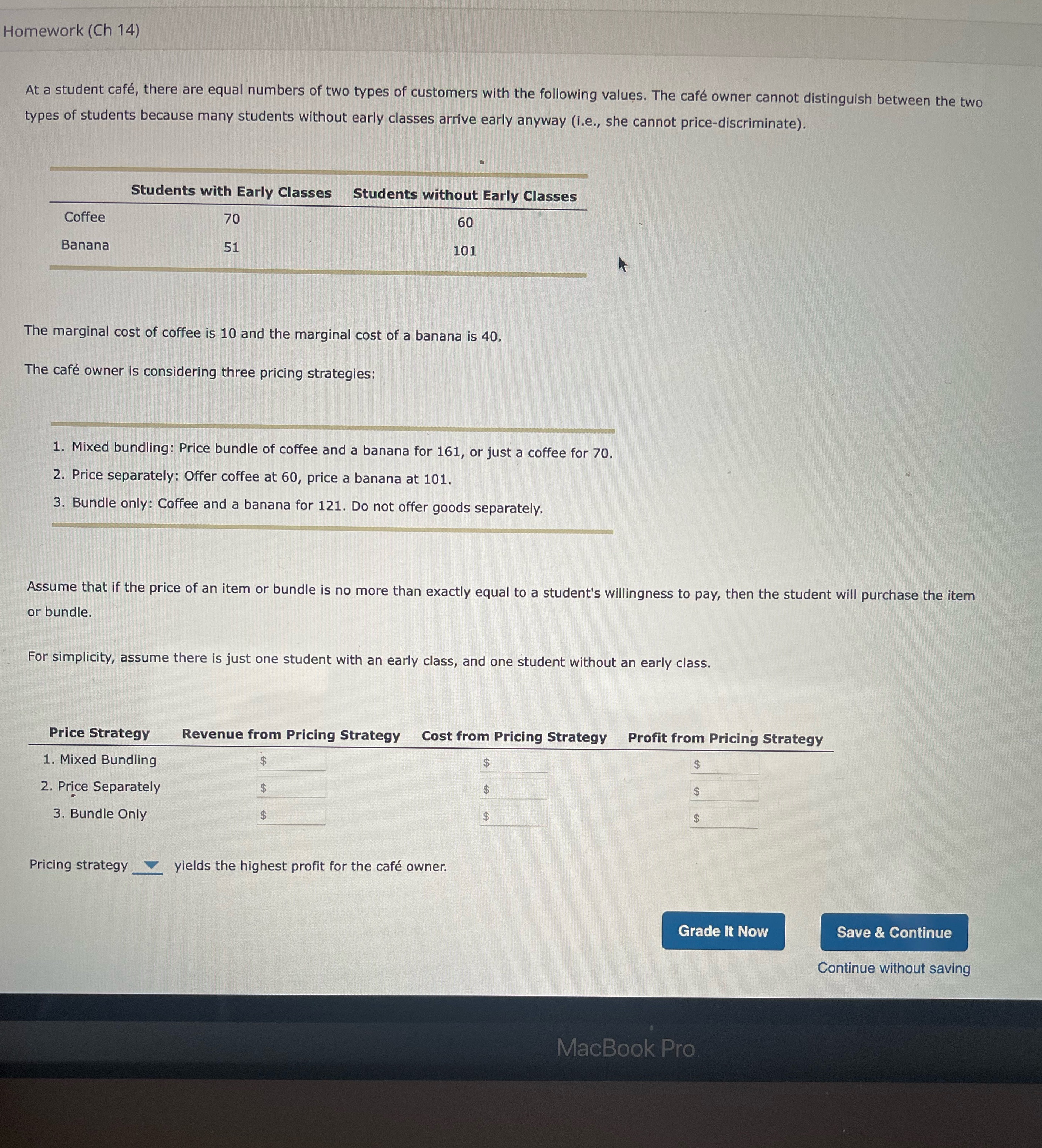 Homework (Ch 14) At a student cafe, there are equal numbers
