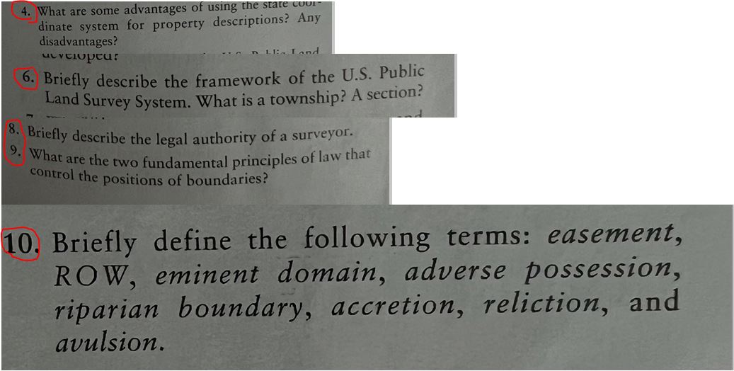 '4. 'WhareSome advantages Of using the state dinate system for property descriptions?
