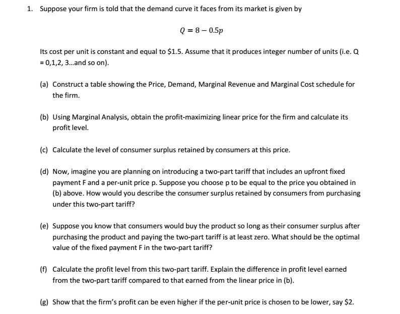 ;;-Help me my assignment is confusing me. 1. Suppose your rm