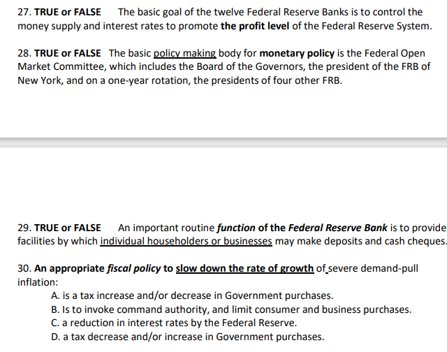 23. The money supply in the US economy is backed: A. by
