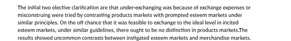exchange expenses or misconstruing were tried by contrasting products markets with prompted
