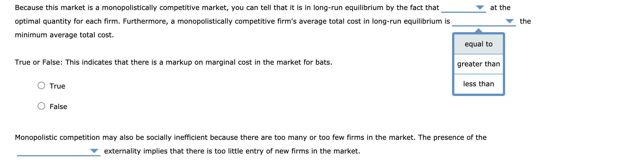average total cost the rm faces and the quantity associated with that