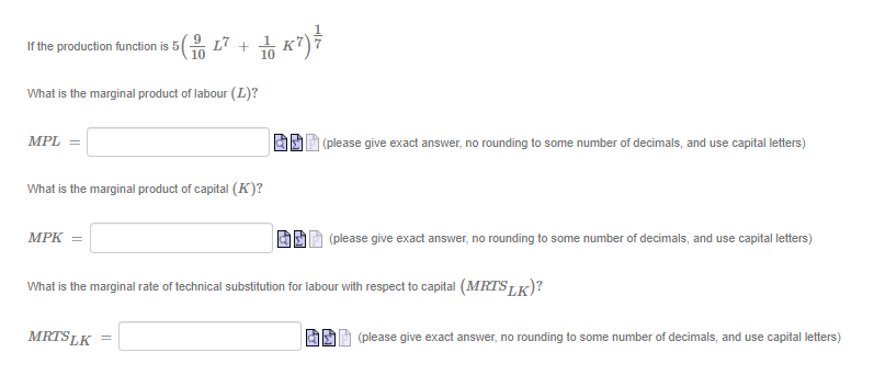If the production function is 5 ( # 17 + 1