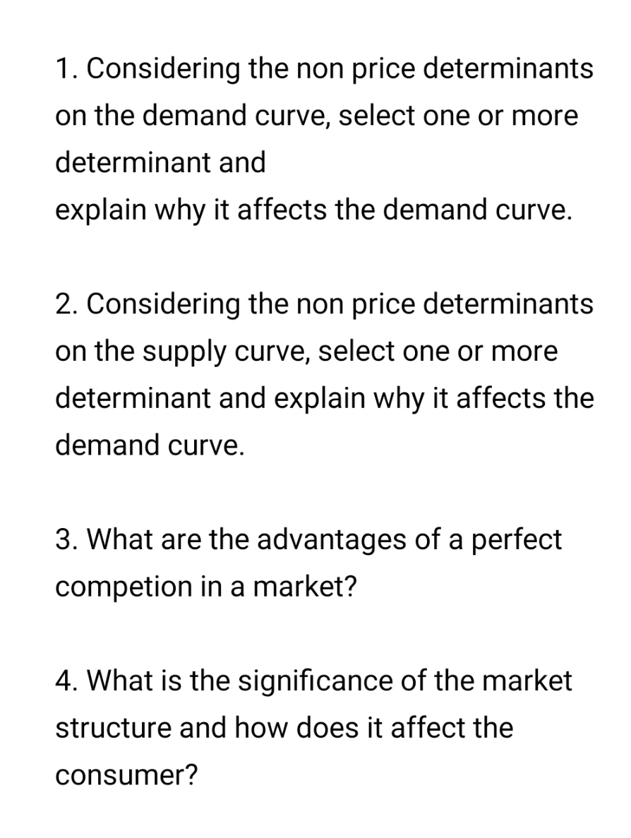 non price determinants on the demand curve, select one or more determinant