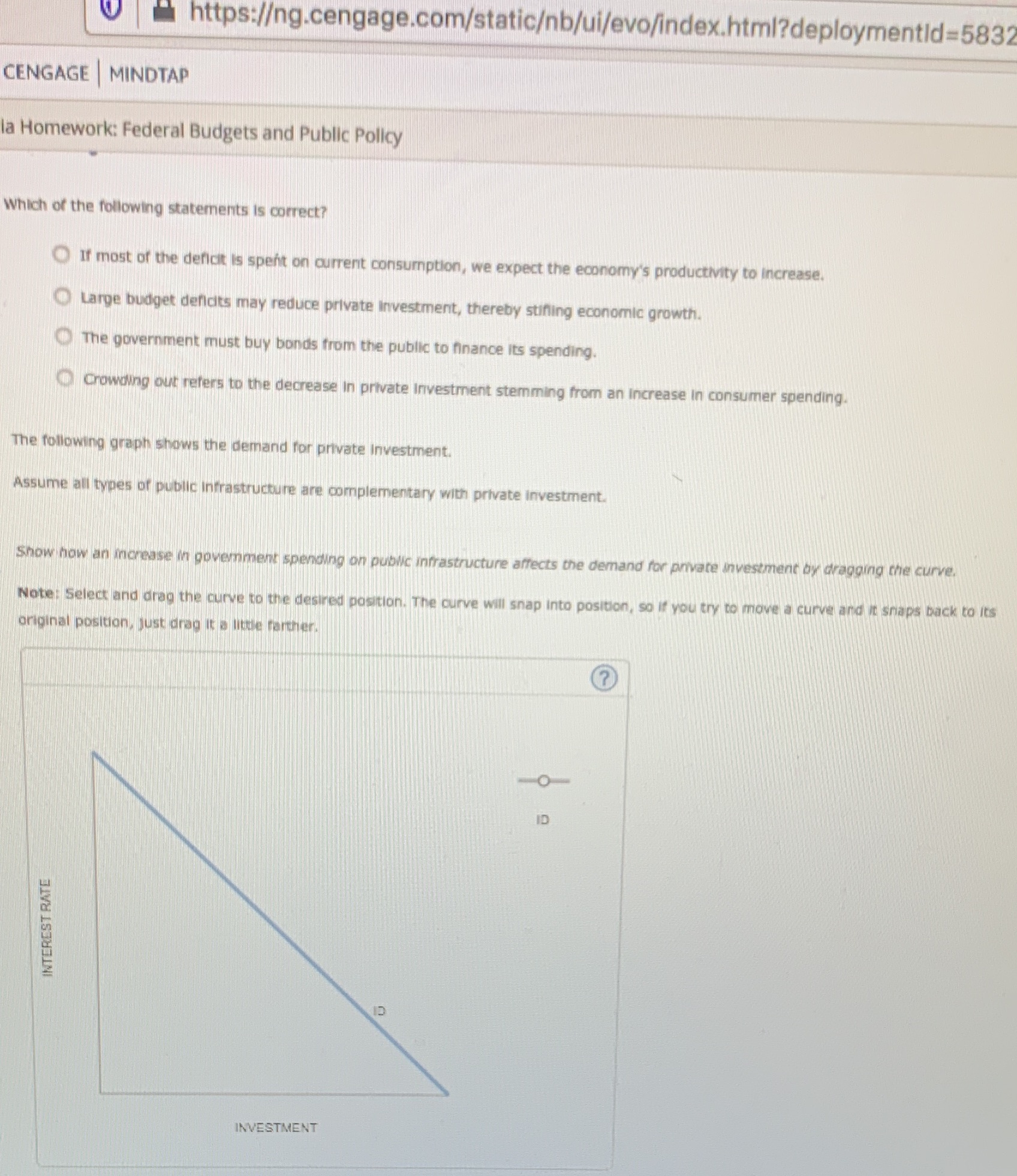 Homework: Federal Budgets and Public Policy Which of the following statements is