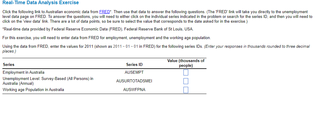 page on FRED. To answer the questions. you will need to either