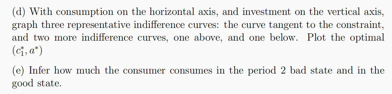 good over two periods with a utility of consumption u(c) = ln(c)