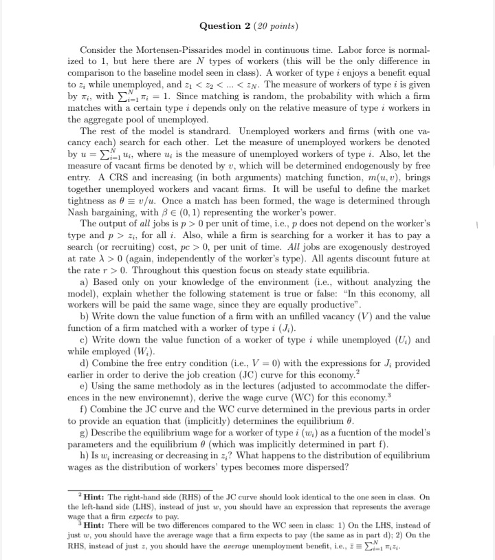 here there are N types of workers (this will be the only