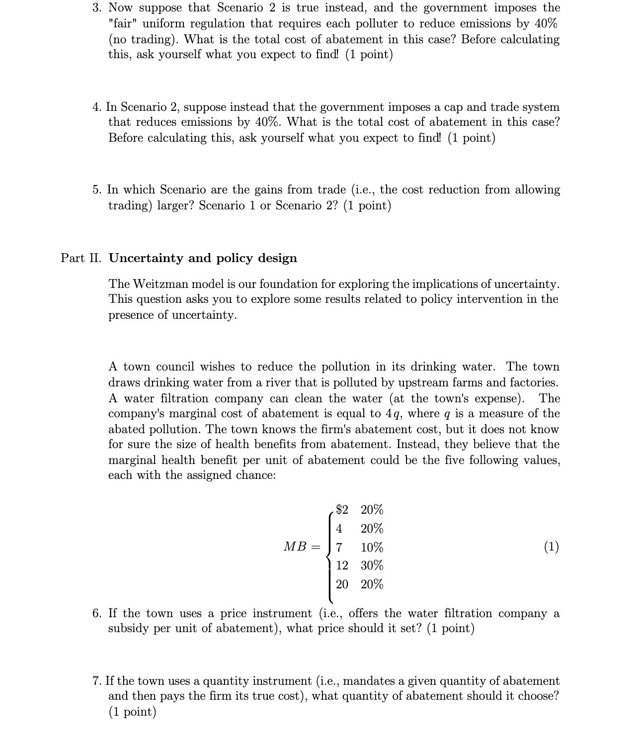government imposes the "fair" uniform regulation that requires each polluter to reduce