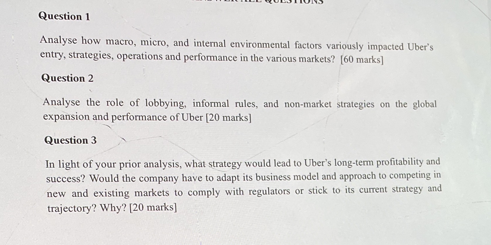impacted Uber's entry, strategies, operations and performance in the various markets? [60