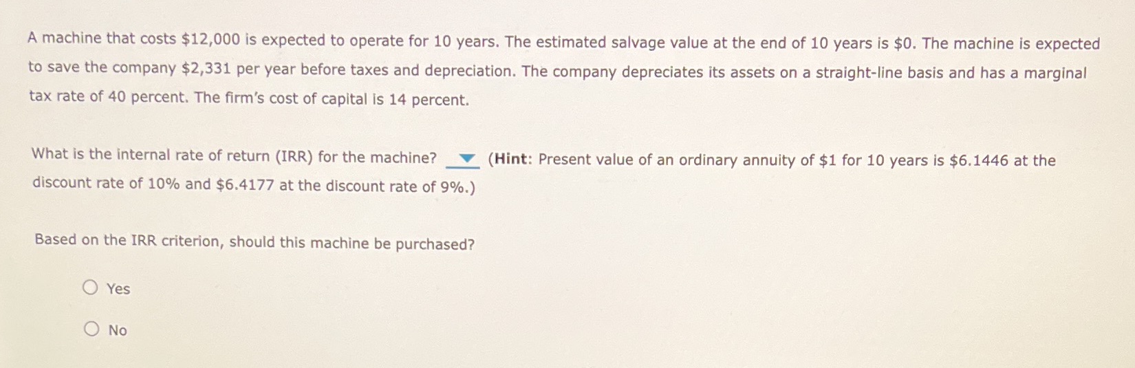 years. The estimated salvage value at the end of 10 years is