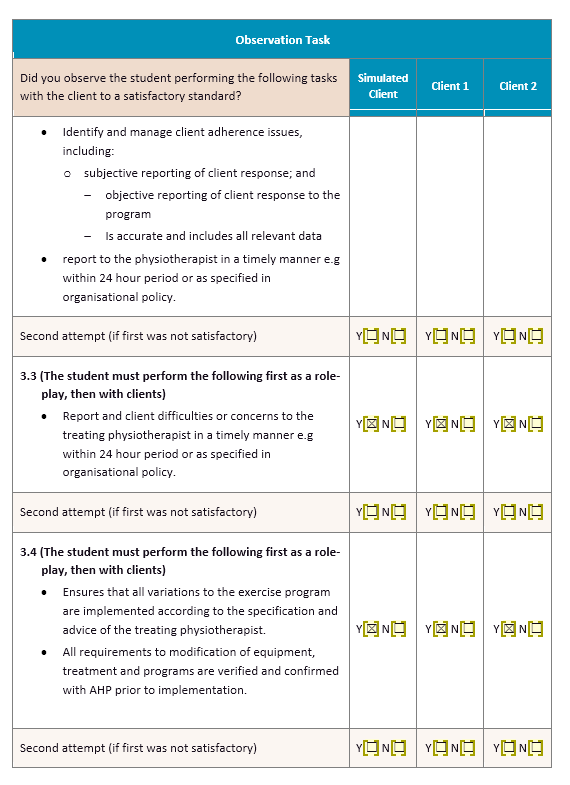 the student performing the following tasks Similaled with the client to a