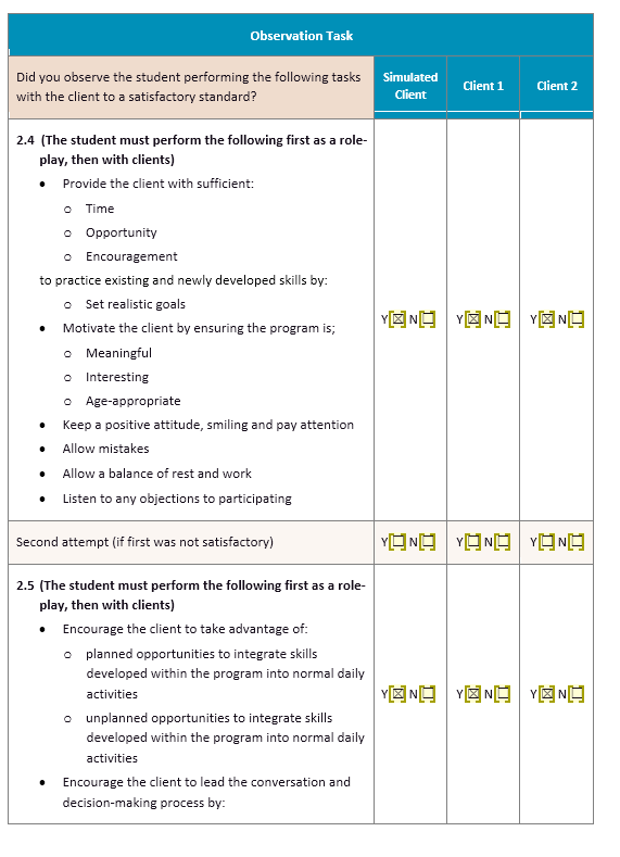 the following rst as a role- plav, then with clients] I Provide