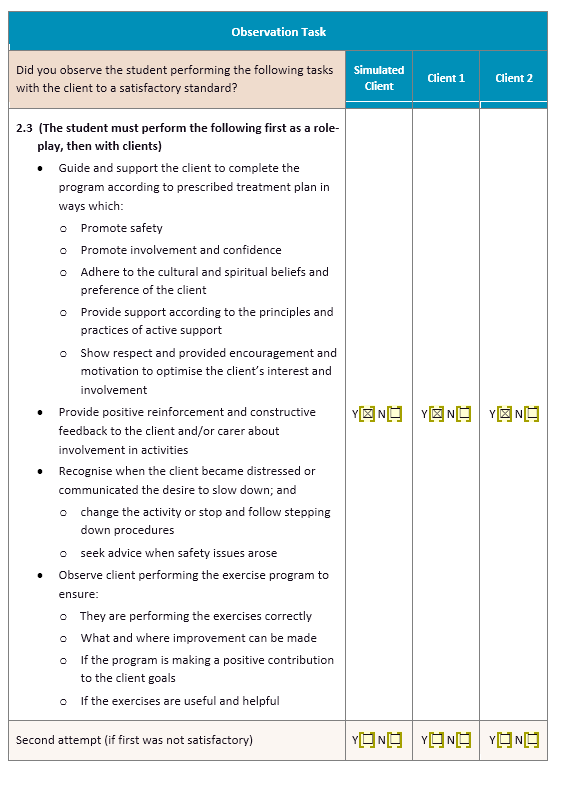 treatment plan I Monitoring client after the program according to the prescribed
