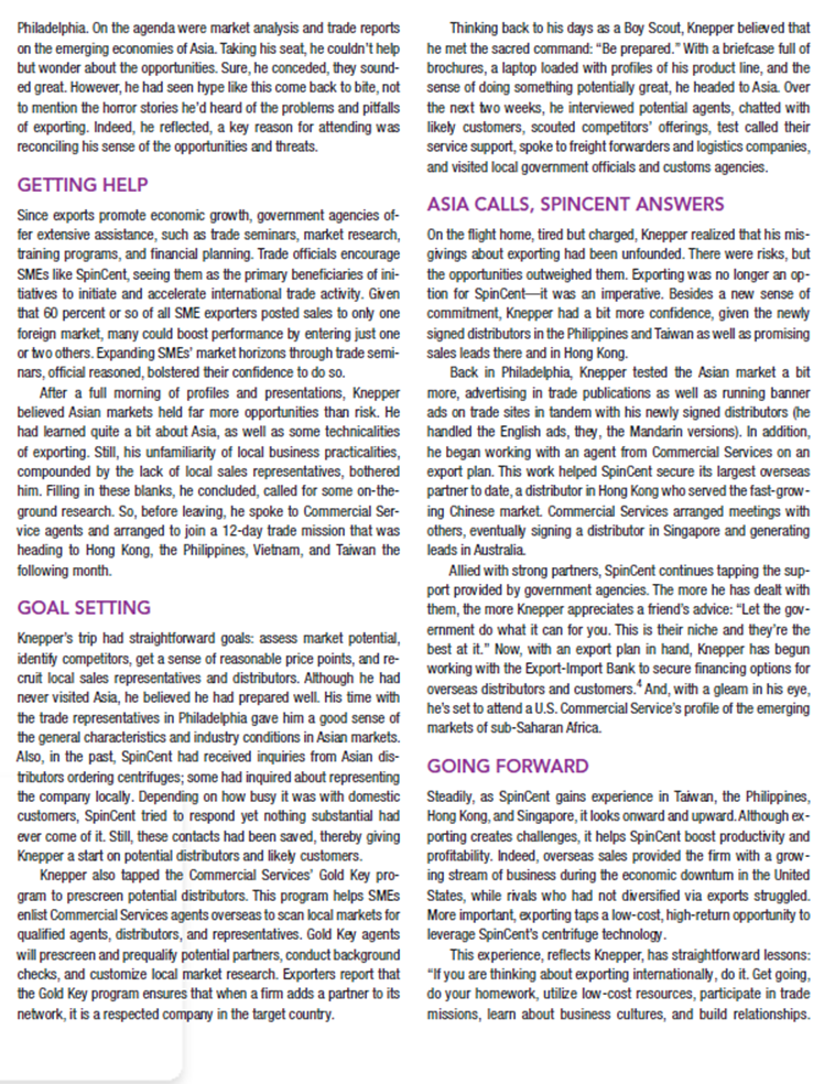 65 percent of total exports."Their smallest shipments (1) focus on the domestic