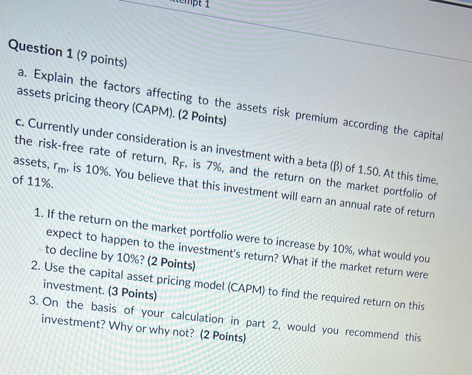 to the assets risk premium according the capital assets pricing theory (CAPM).