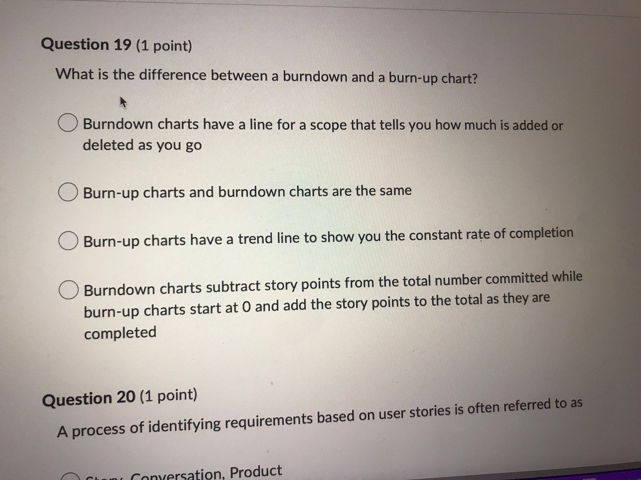 to get feedback Question 8 (1 point) Which of the following is