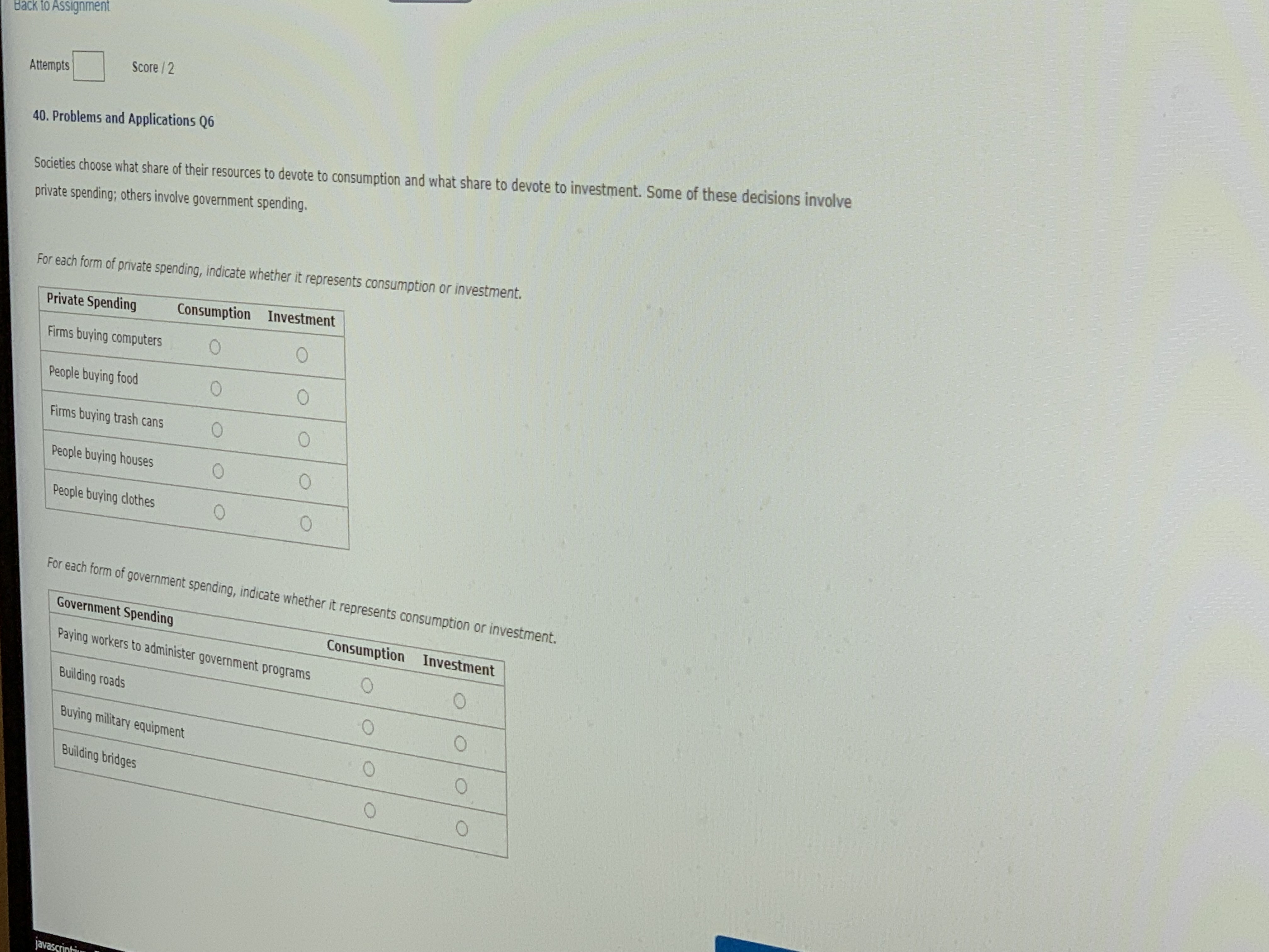 Back to Assignment Score / 2 Attempts 40. Problems and Applications