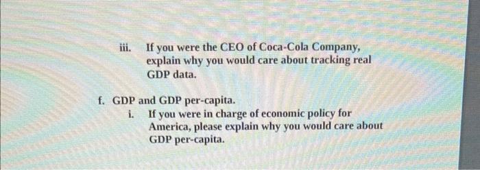 nominal and real GDP. ii. Explain in detail the CPI and how