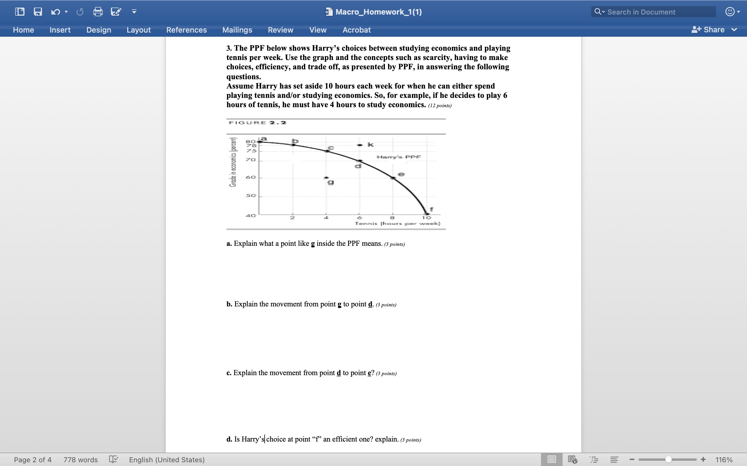 Review View Acrobat 3. The PPF below shows Harry's choices between studying
