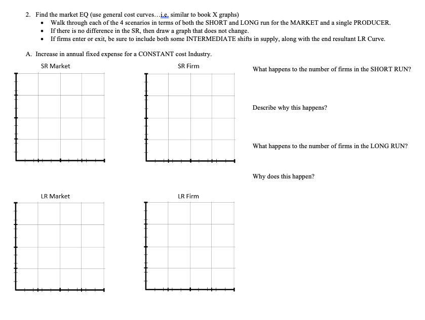market EQ (use general cost curves...Le. similar to book X graphs) Walk