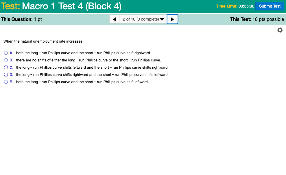 nnnnnnnnnnnn Test: Macro 1 Test 4 (Block 4) Time Limit: 00:35:00