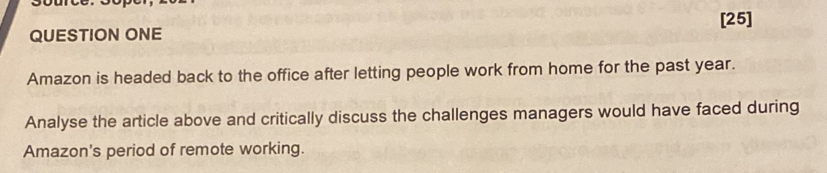 letting people work from home for the past year. Analyse the article