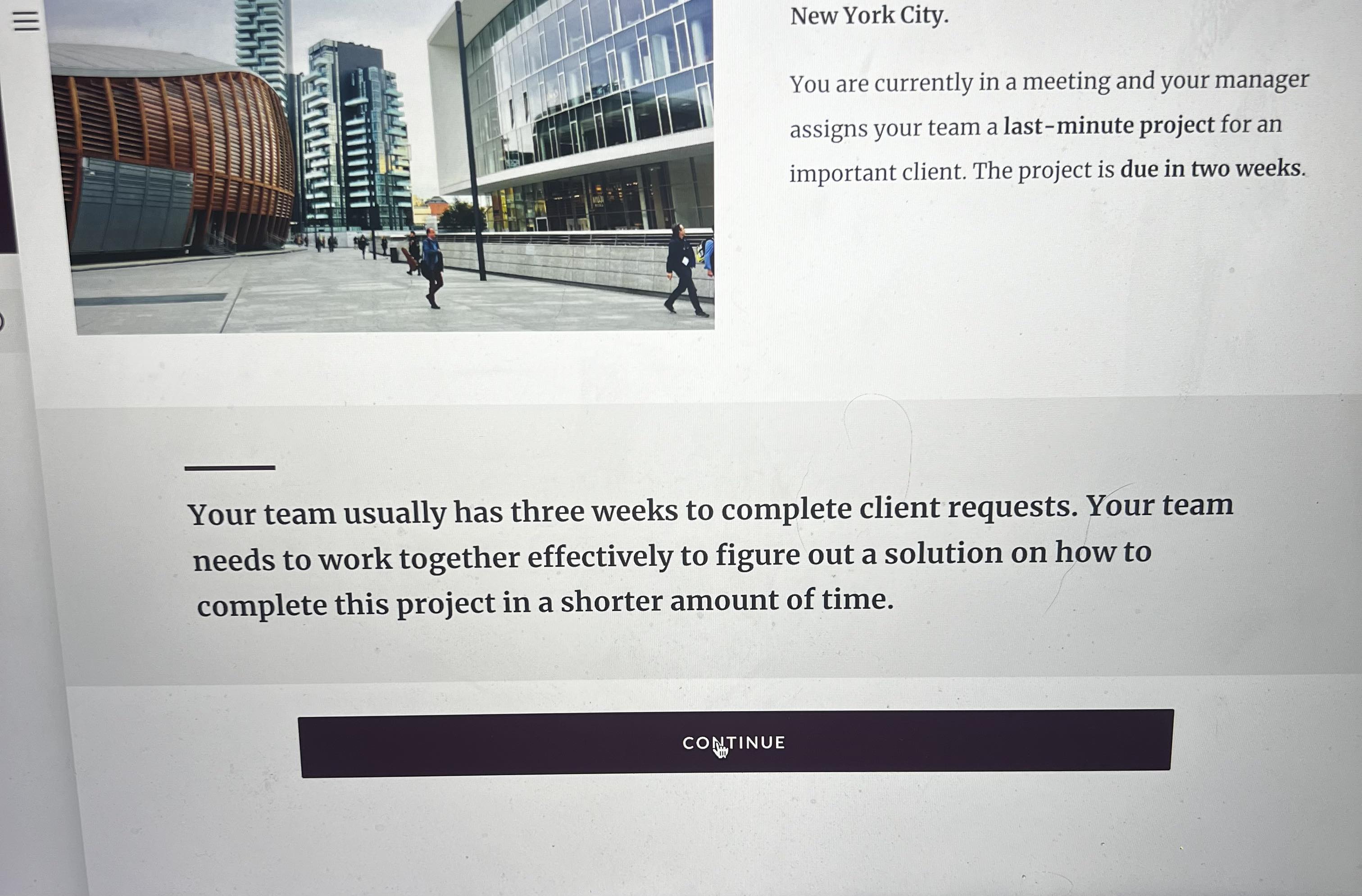 conflict like a pro Welcome to New York City Our scenario takes