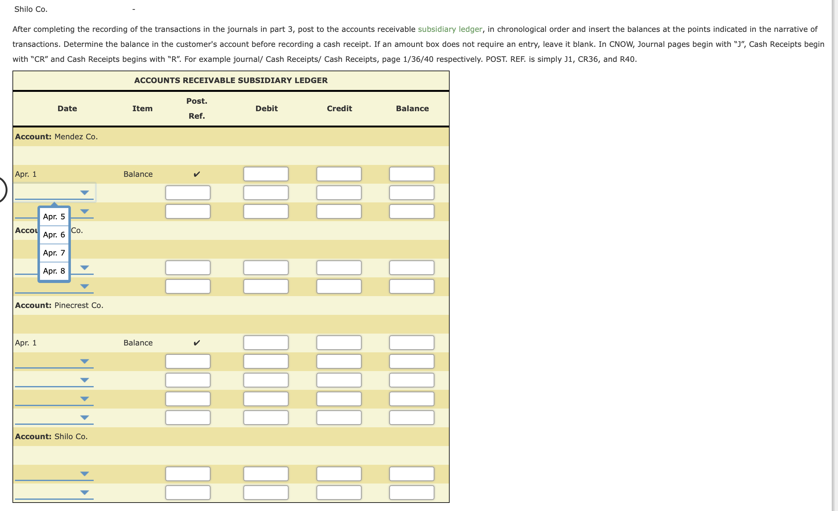 the narrative of transactions. Determine the balance in the customer's account before