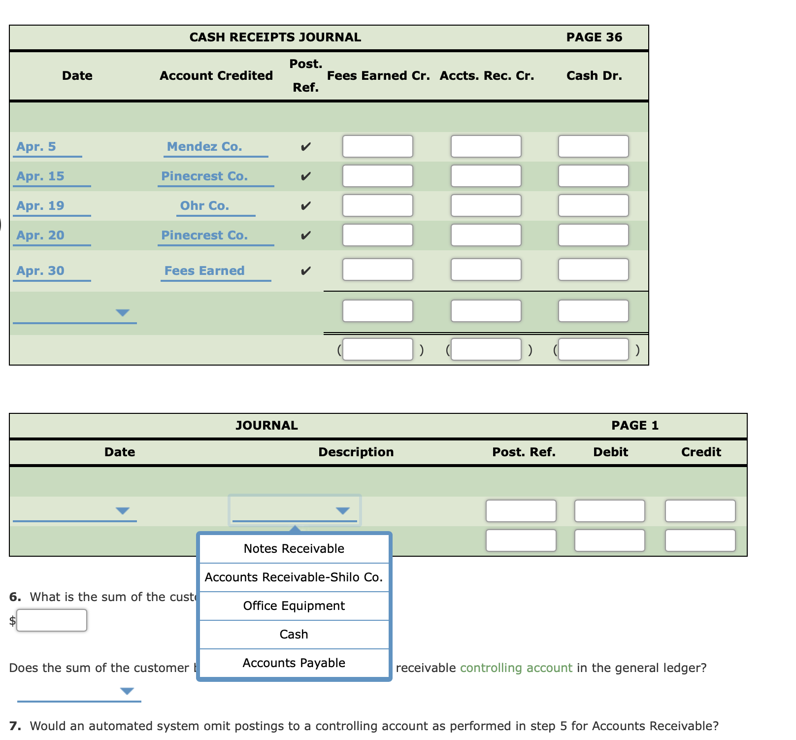 entry, leave it blank. In CNOW, Joumal pages begin with 'J", Cash