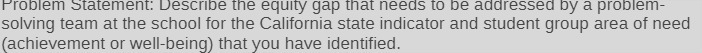 Problem Statement: Describe the equity gap that needs to be addressed