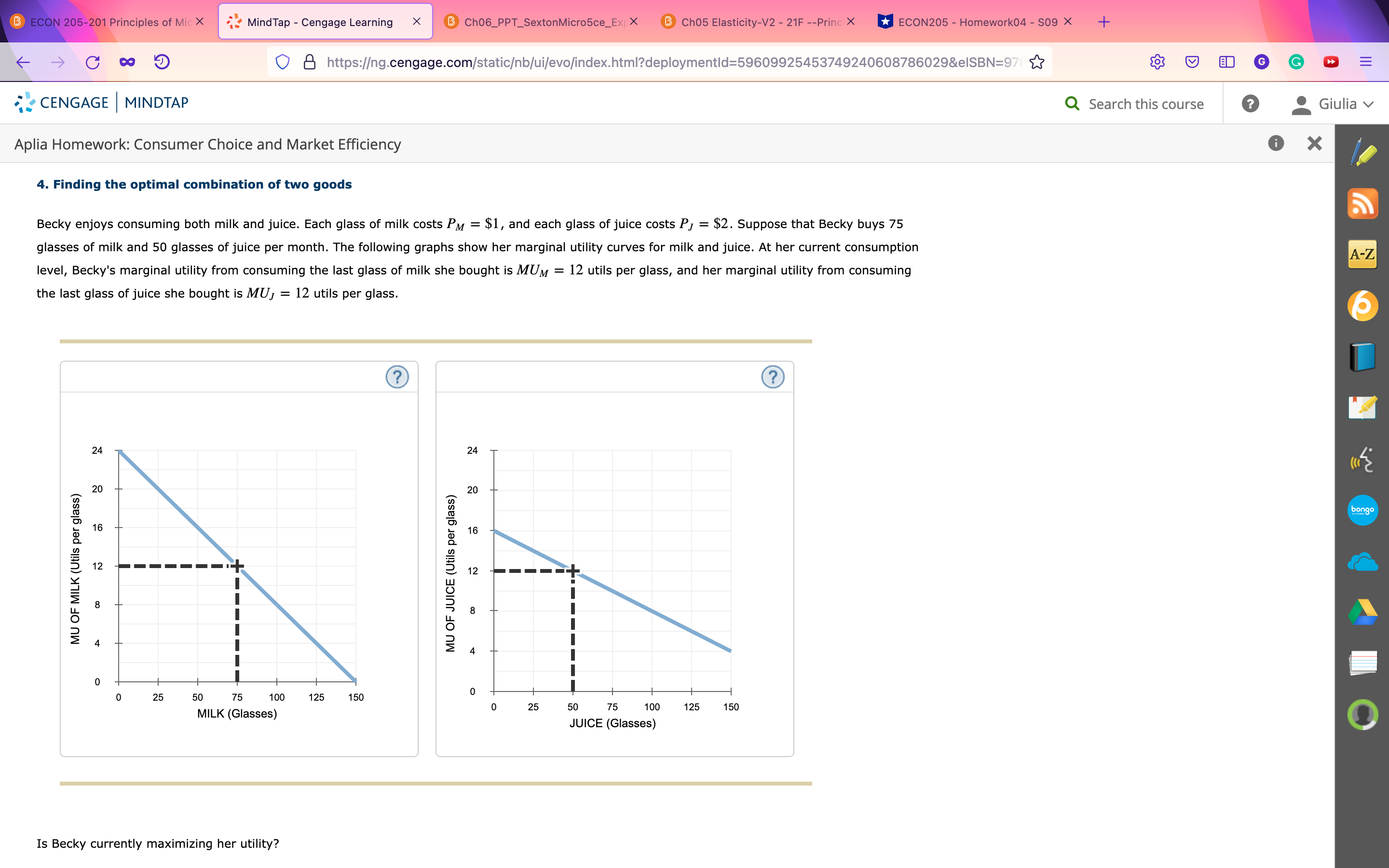 the table is true or false. B ECON 205-201 Principles of Mic
