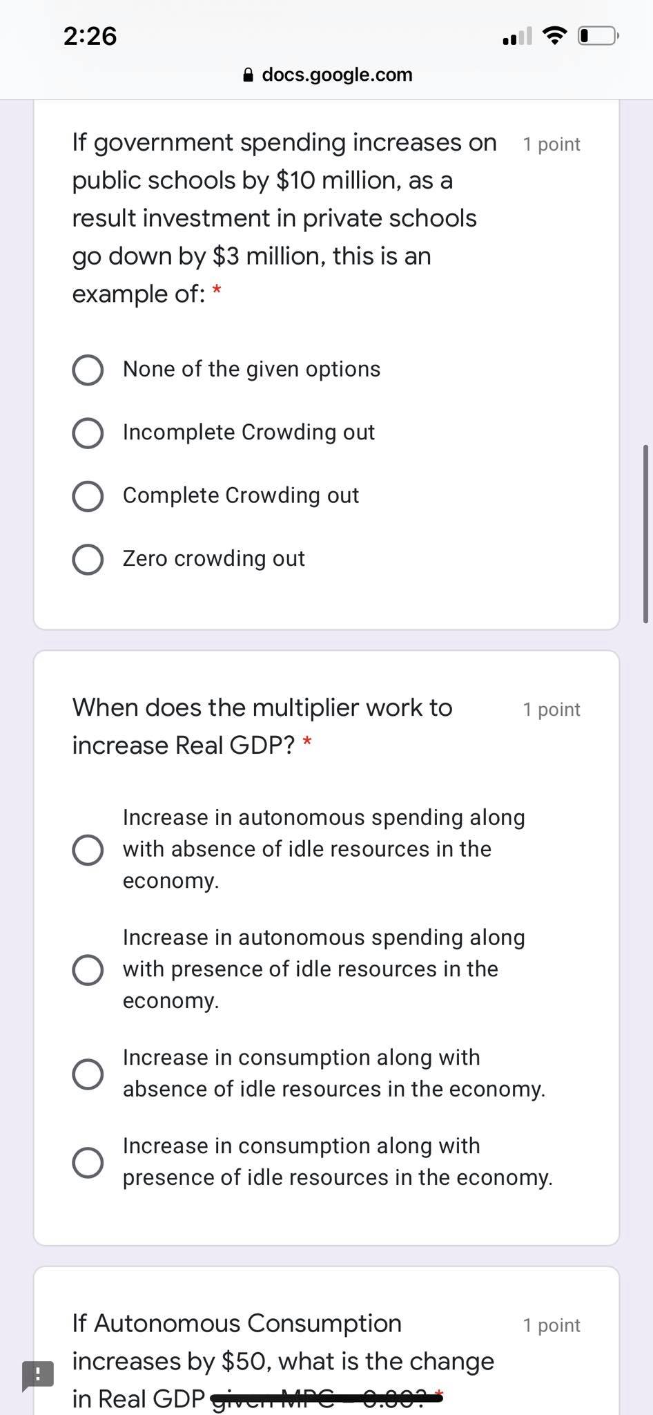  2326 ml '" E) B docs.google.com If government spending increases on