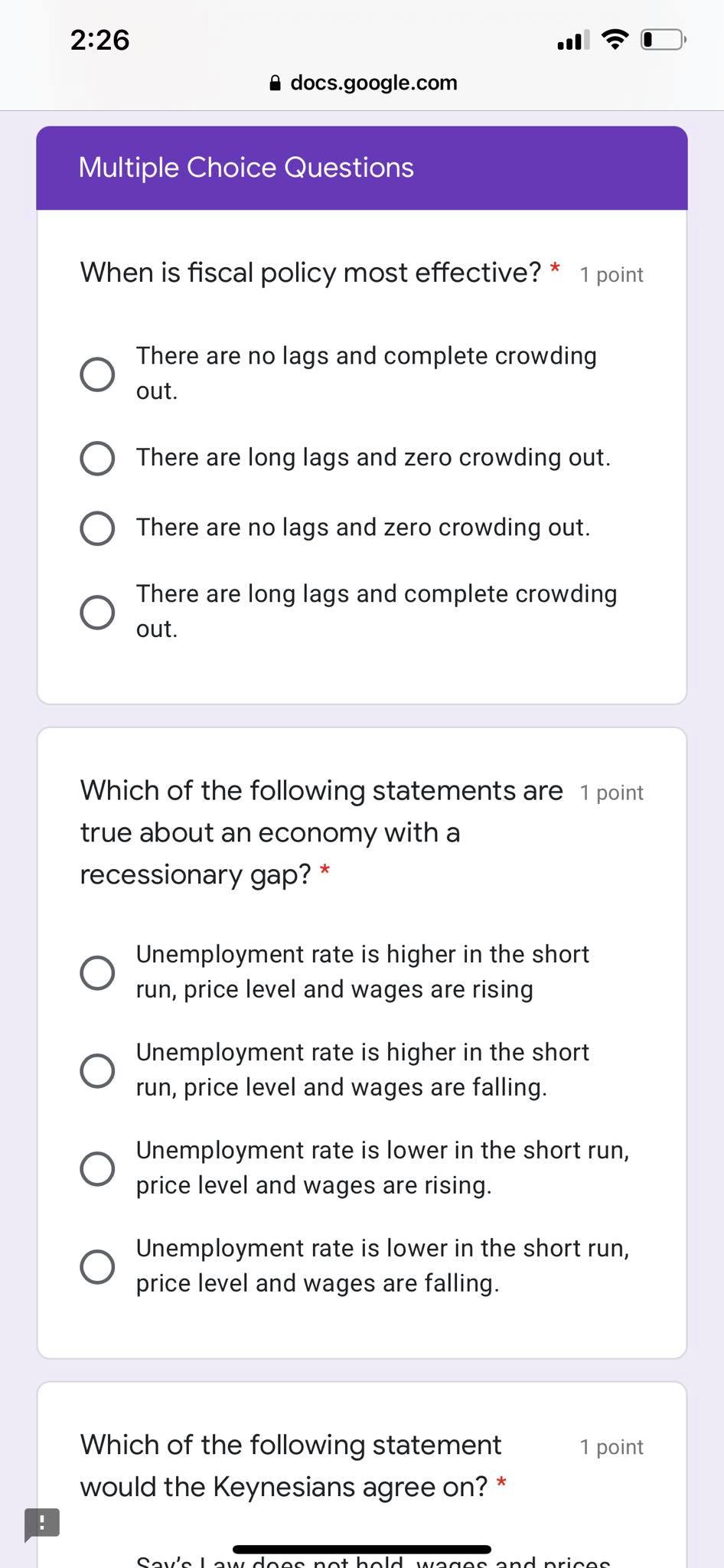 0 with absence of idle resources in the economy. Increase in autonomous
