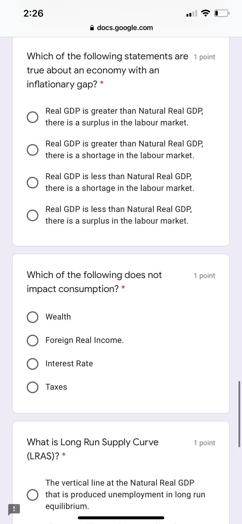 economy. If Autonomous Consumption 1 point increases by $50, what is the