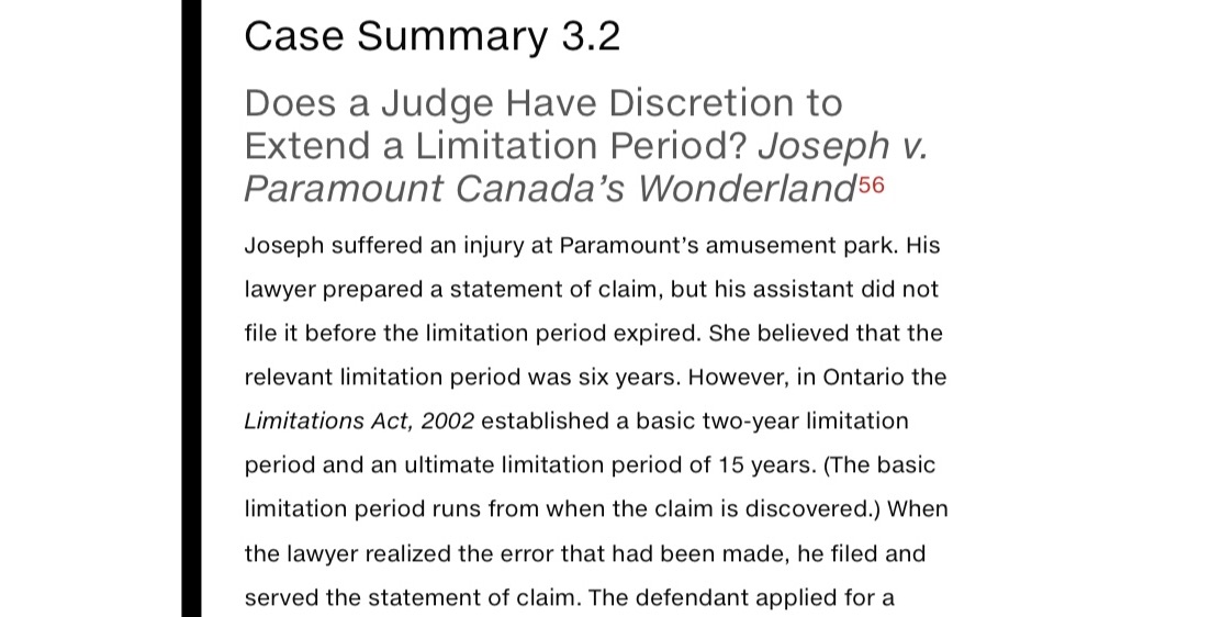  Case Summary 3.2Does a Judge Have Discretion to Extend a Limitation