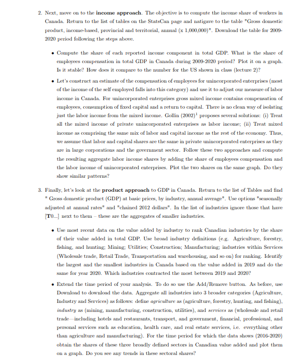 look at the composition and dynamics of the Canadian GDP using expenditure,