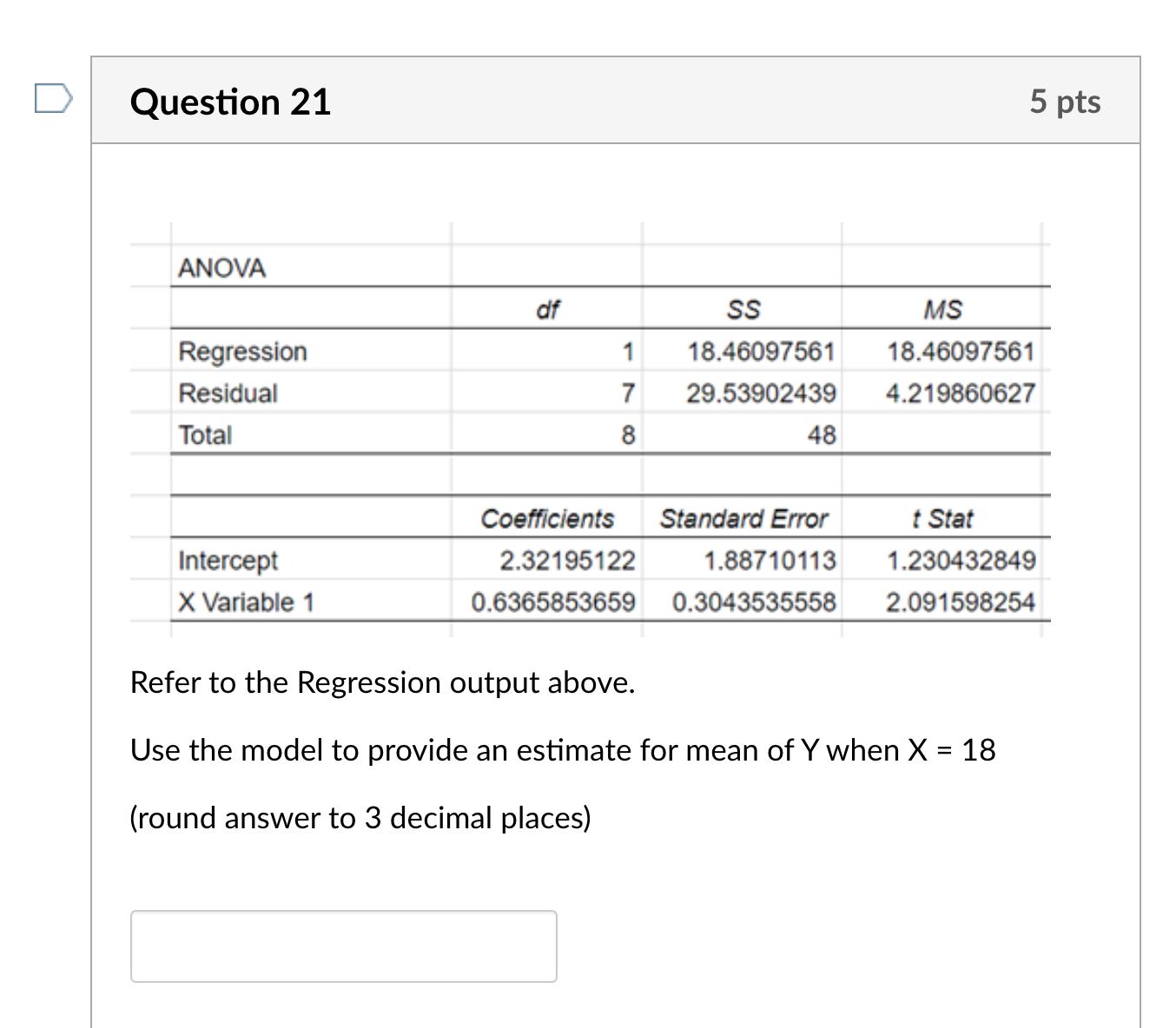 to the Regression output above. What is the standard error of b1