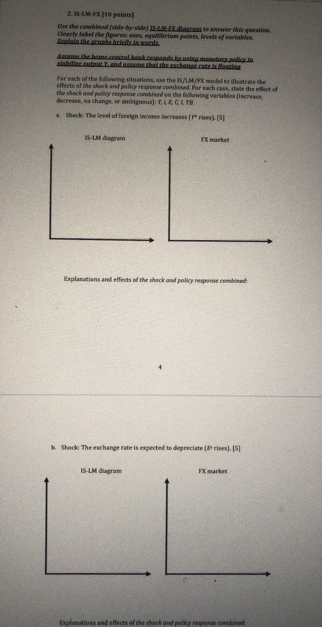 answer this question. Clearly label the figures: axes, equilibrium points, levels of