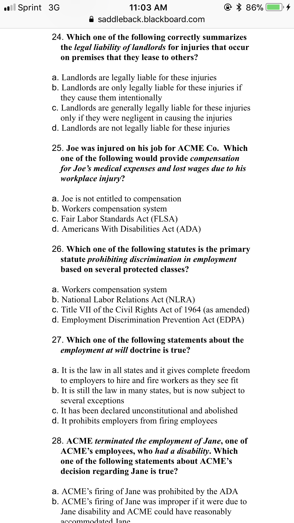 or Local Health Dept. d. Center for Disease Control 11. Which one