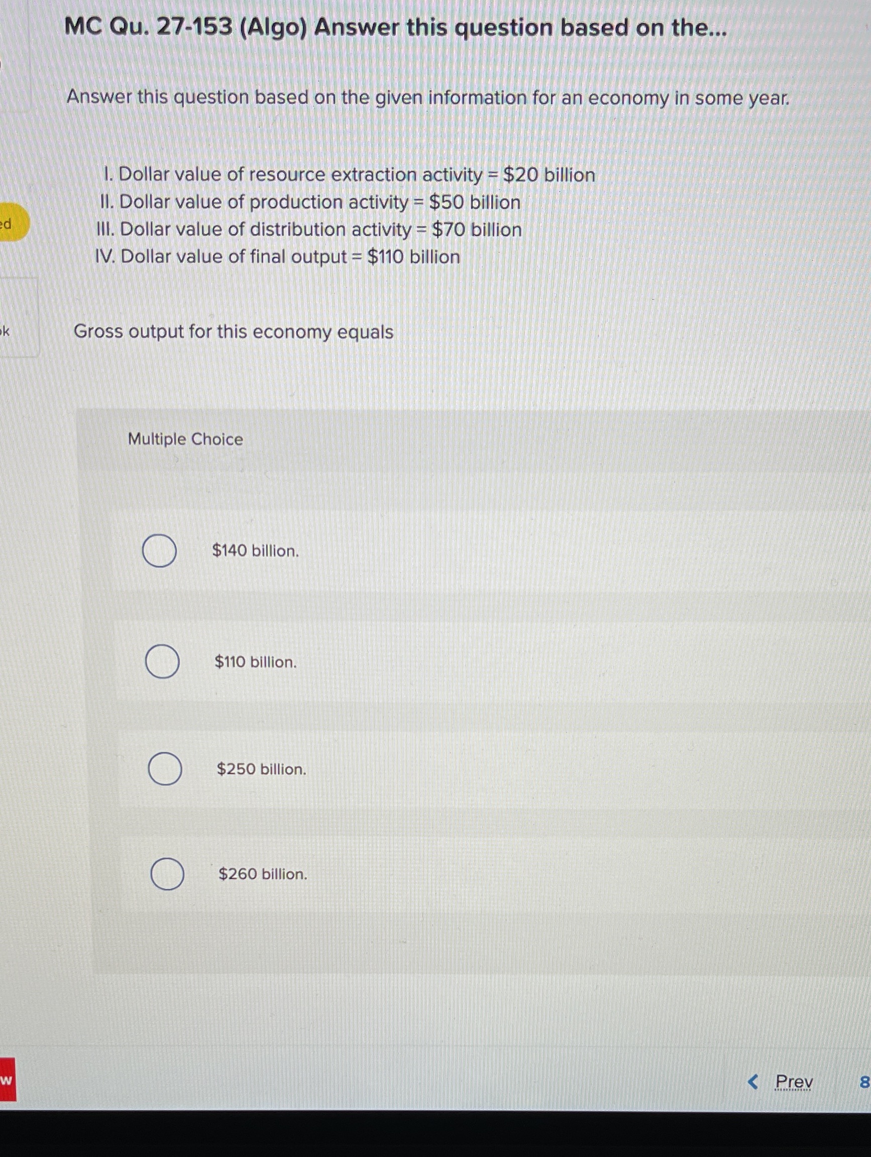 this question based on the given information for an economy in some