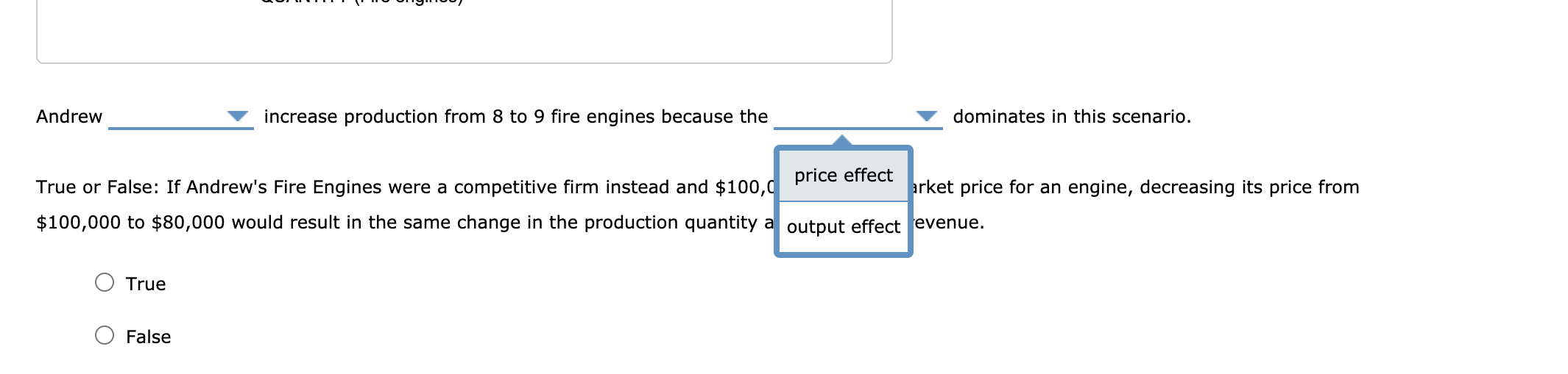 the lower price. Use the purple rectangle (diamond symbols) to shade the