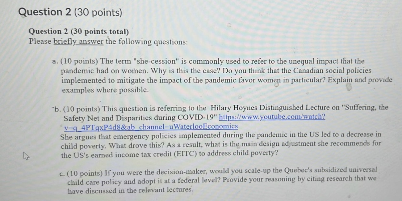  Please explain thoroughly. Question 2 (30 points) Question 2 (30 points