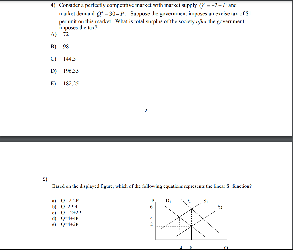 of supply EQ.s,p = 0.5 . Based on this information which of