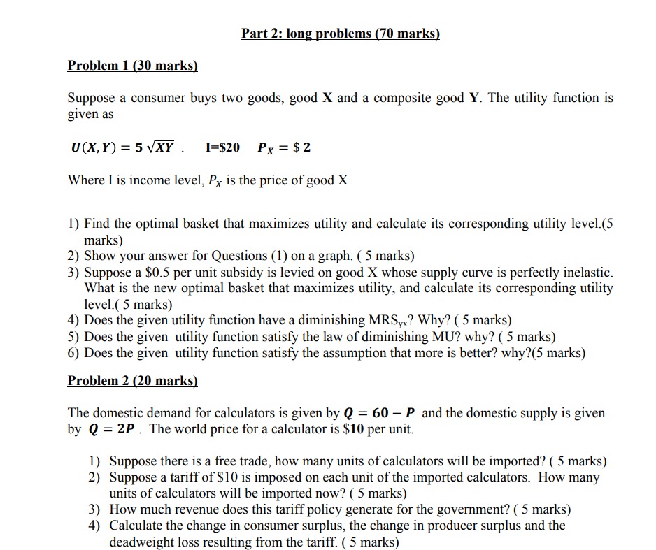 C) Q= -2.5 + 2P D) Q= 1.25 + 0.5P E) None